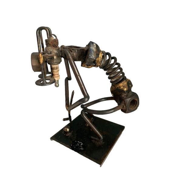 Welded Golf Art Sculpture Putt Putt Signed Christmas Gift Man Cave Scrap Metal - Picture 1 of 13